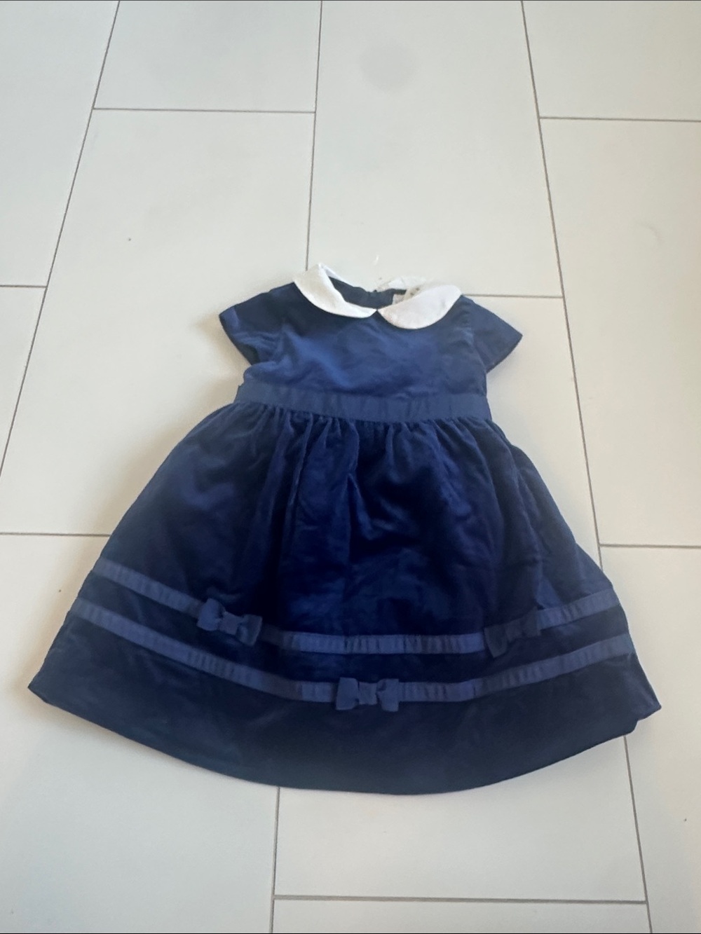 Florence Eiseman Navy Dress with White Peter Pan Collar 3T